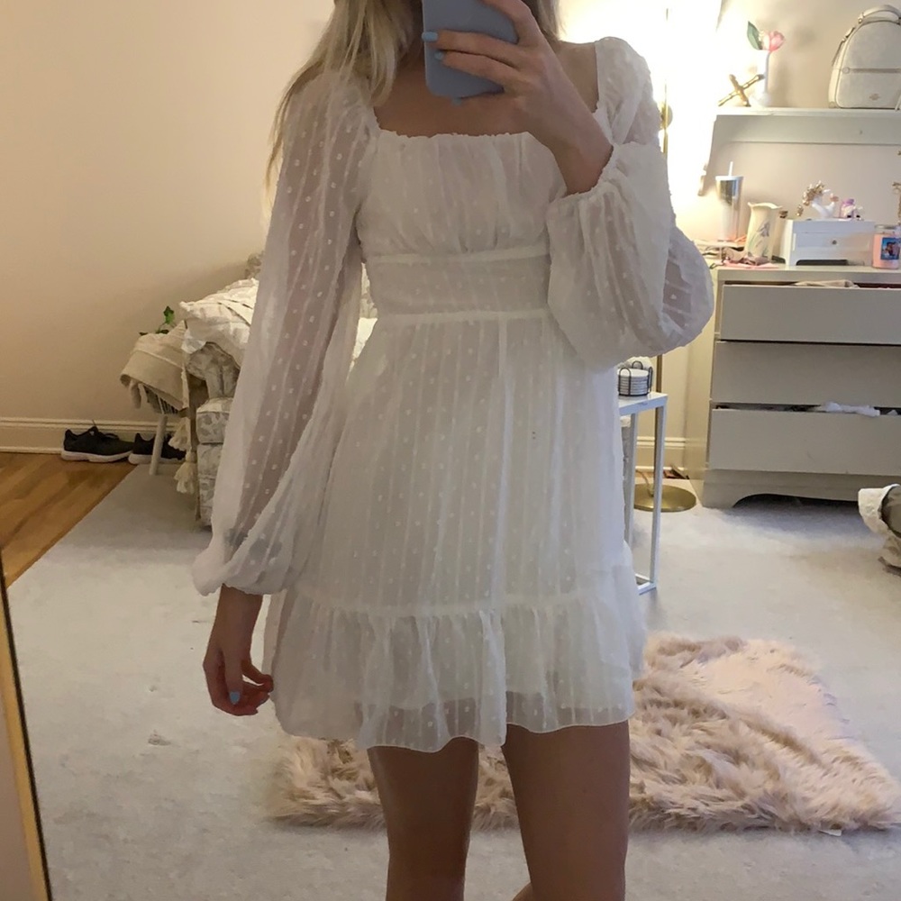 White long sleeve dress - small